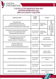 Yalova Üniversitesi 2026-2027 Eğitim - Öğretim Yılı Oryantasyon